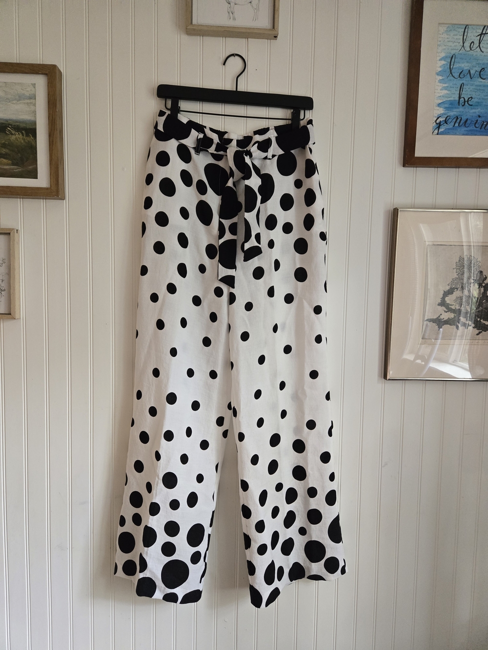 Chico's Chic Summer Black and White Polka Dot Wide Leg Pants